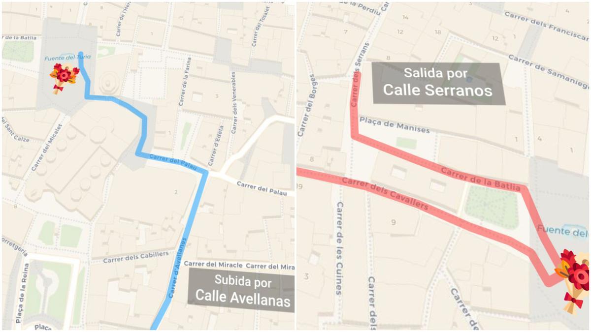 Ofrenda Fallas 2021: mapa virtual del nuevo recorrido