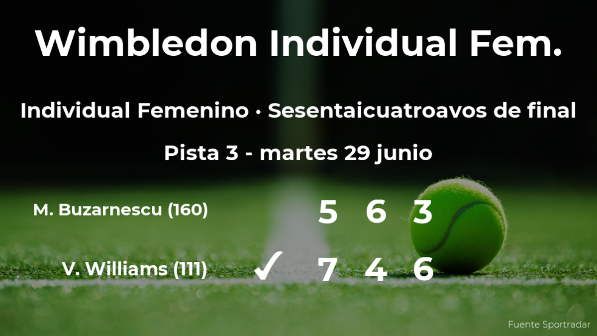 Venus Williams consigue clasificarse para los treintaidosavos de final de Wimbledon