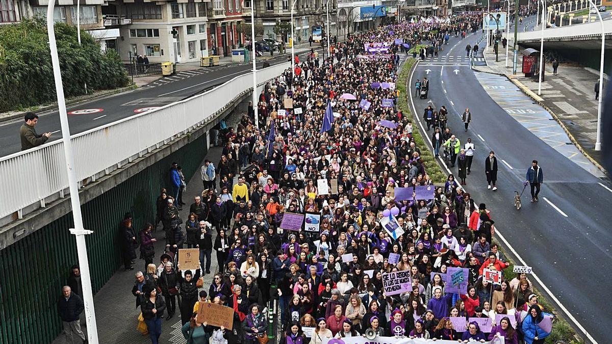 Manifestación del 8 de marzo, en A Coruña.   | // VÍCTOR ECHAVE