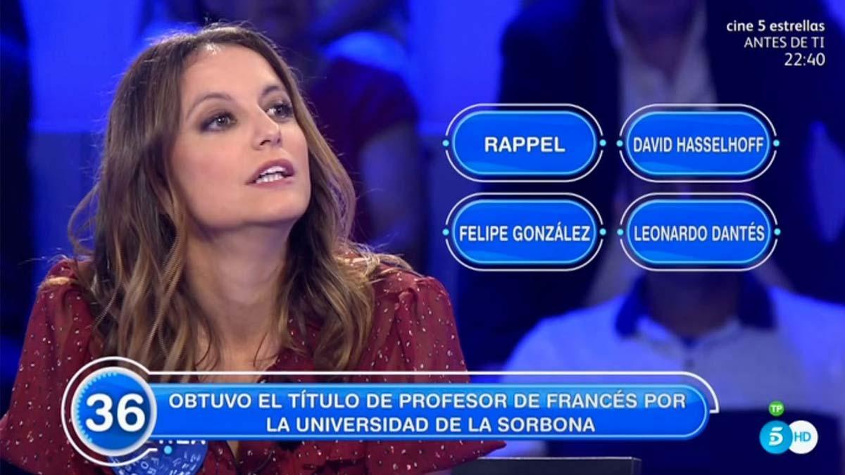 Andrea Levy, en ’Pasapalabra’ (Tele 5).