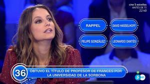 Andrea Levy, en ’Pasapalabra’ (Tele 5).