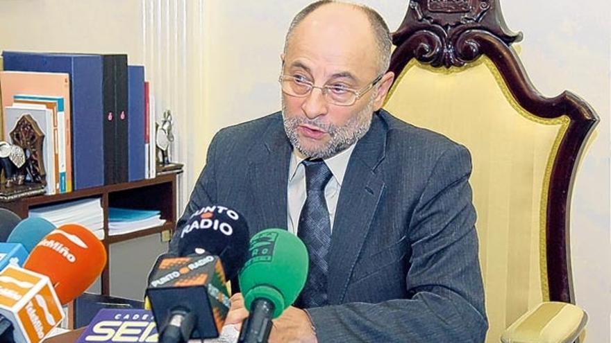 Francisco Rodríguez, durante su comparecencia en el Concello de Ourense.