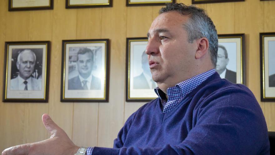 Miguel Ángel Ramírez, esta mañana, en la sala de juntas de la Sede del Club.