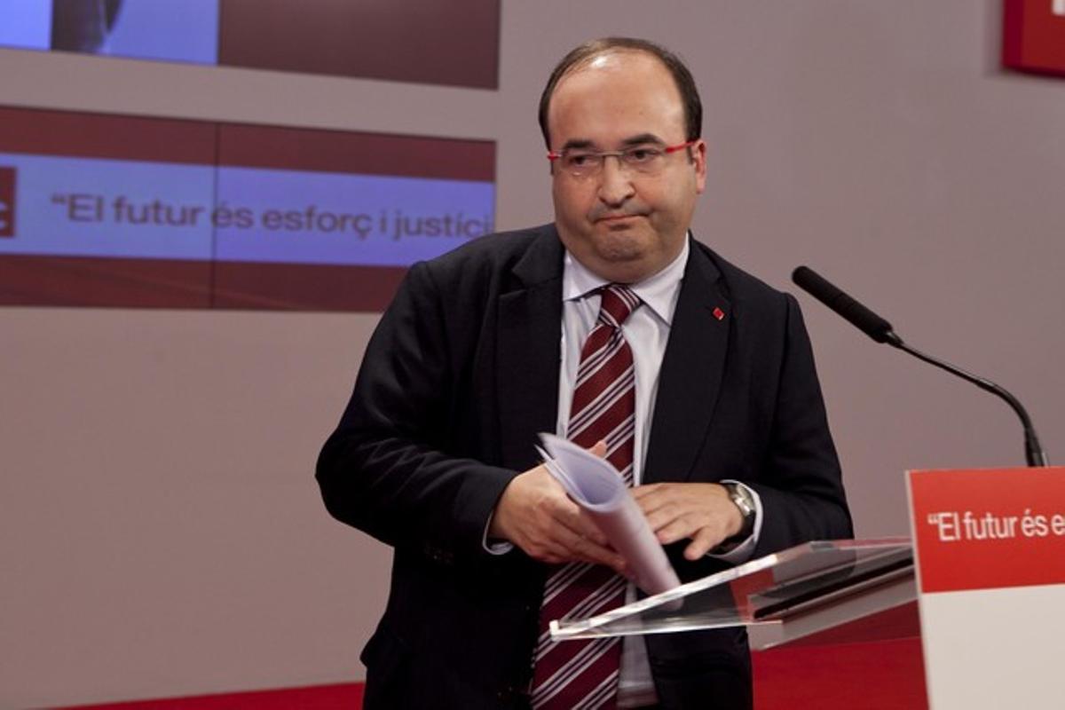 Miquel Iceta, després de saber-se els primers sondejos que donen majoria absoluta al PP. Miquel Iceta, després de saber-se els primers sondejos que donen majoria absoluta al PP.