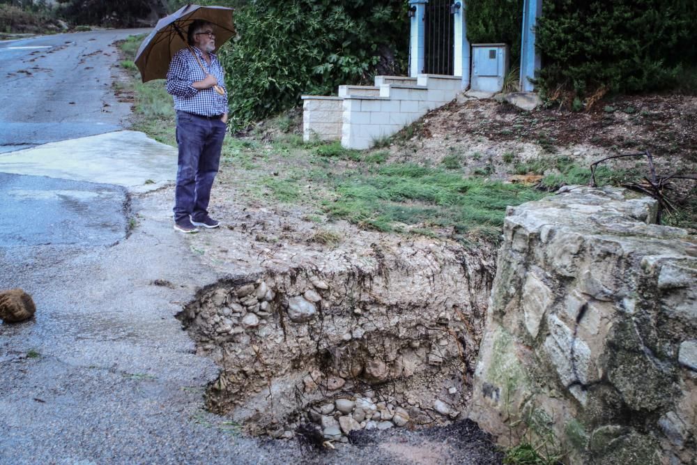 Destrozos en El Comtat por el temporal