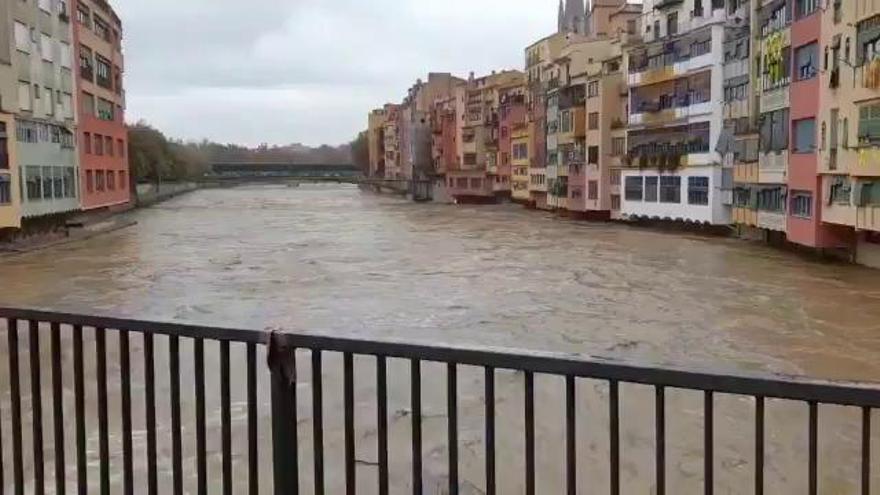 L'Onyar al límit, al seu pas per Girona