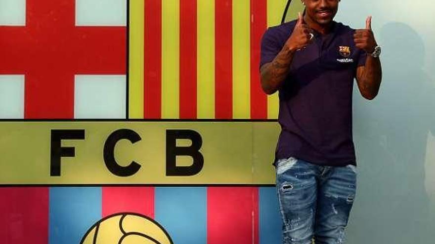 Malcom, en su presentación como jugador del Barcelona.