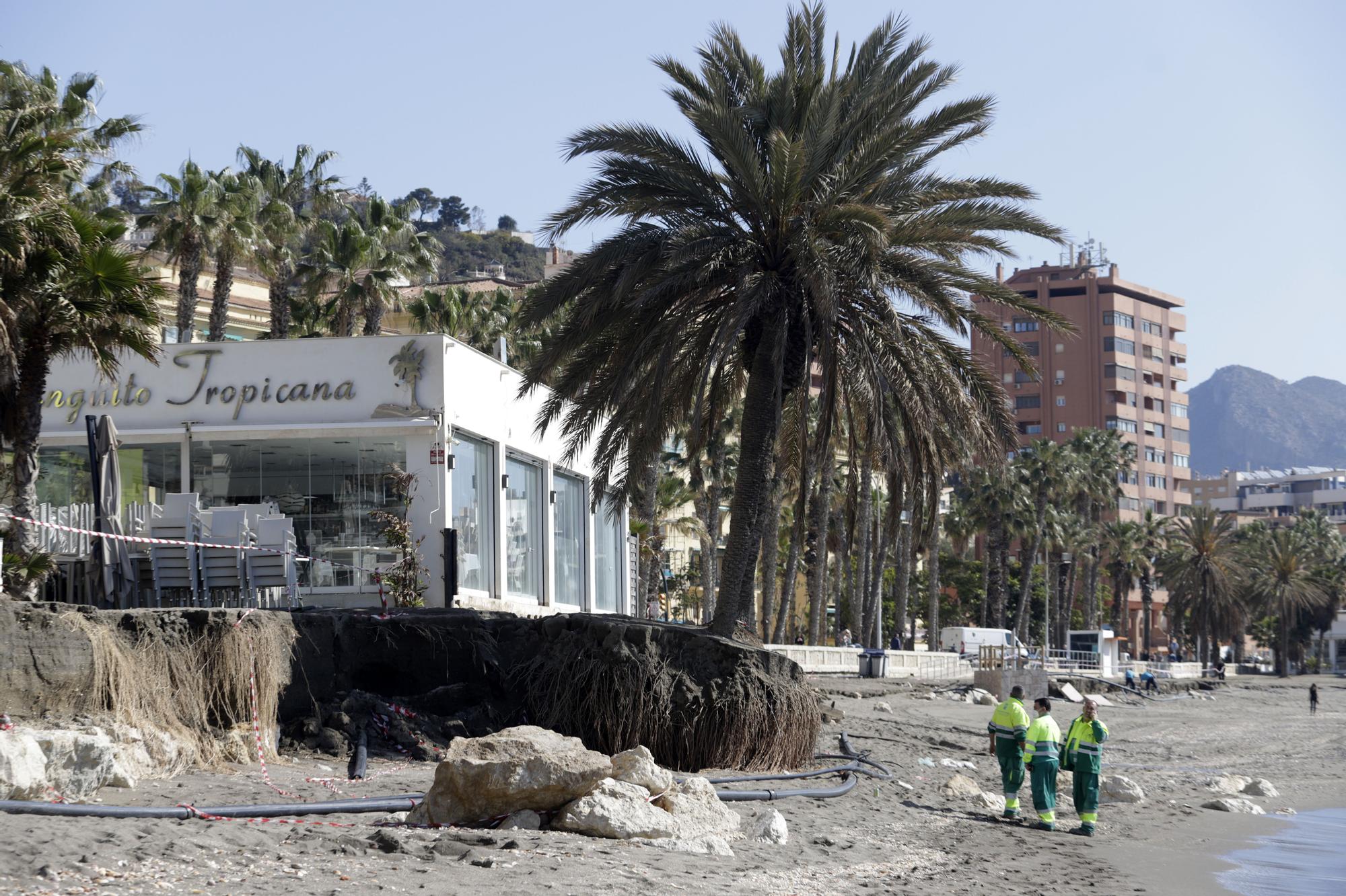 Arreglo de las playas de Málaga tras el temporal