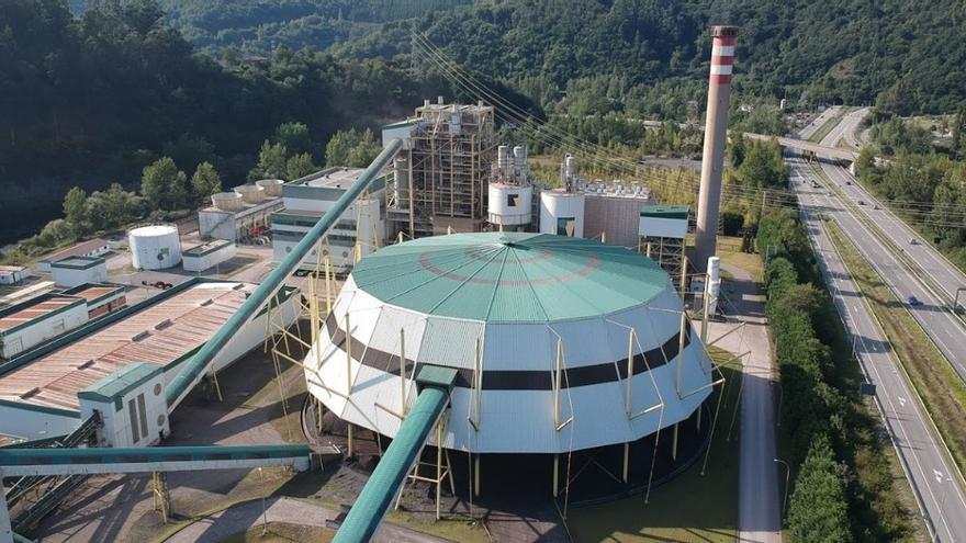 Central térmica de La Pereda y planta de captura de CO2 en Mieres.