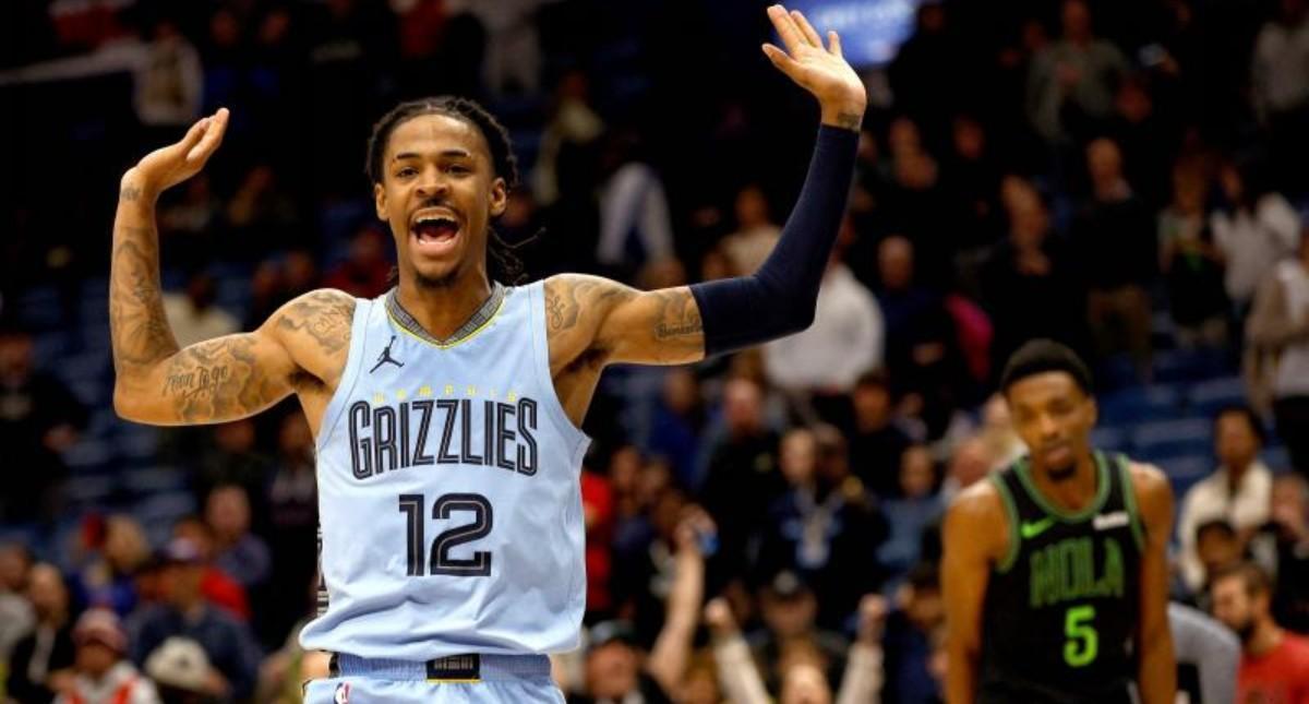 Ja Morant en la última victoria de los Grizzlies contra los Pelicans