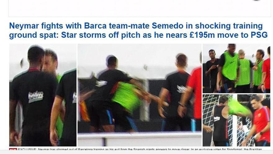 Daily Mail: Neymar y Semedo se pelean en el entrenamiento