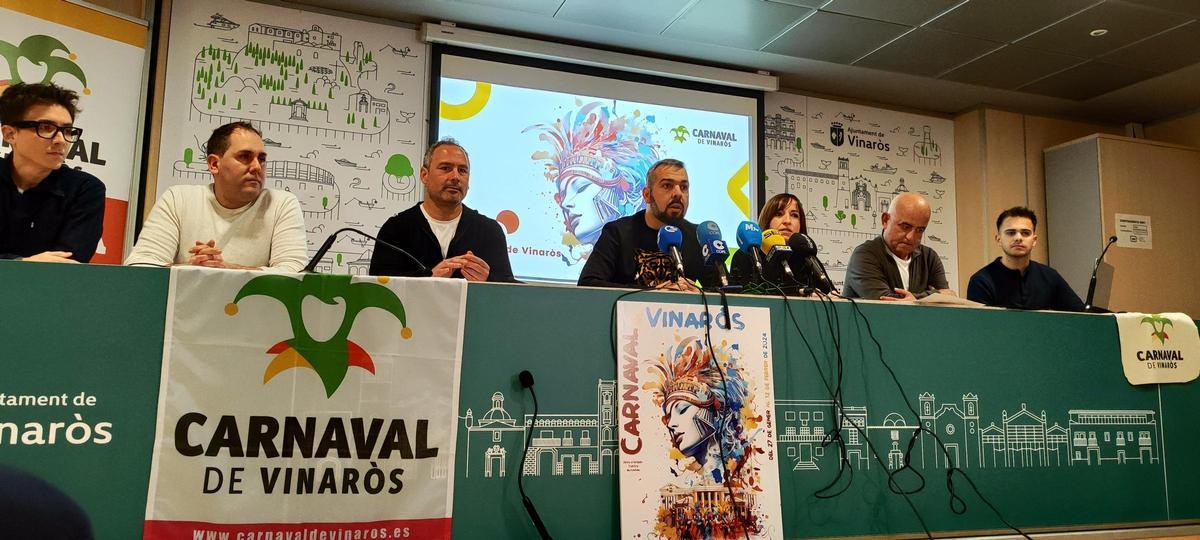 Foto de la rueda de prensa de presentación del Carnaval de Vinaròs, este sábado.