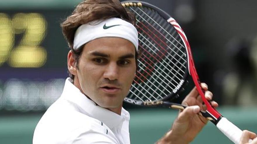 Roger Federer, en un trance del partido ante Mikhail Kukushkin.