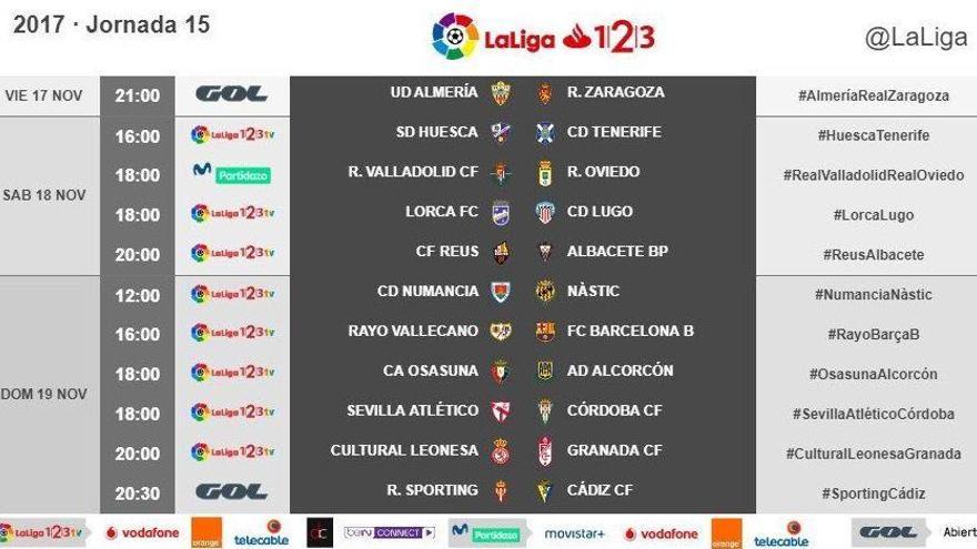 El Almería-Real Zaragoza, el viernes 15 a las 21.00