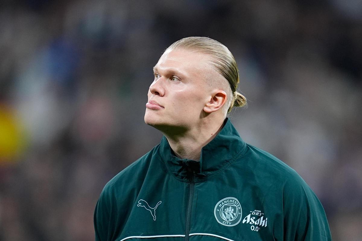 Erling Haaland, delantero del Manchester City, el miércoles en el Bernabéu.