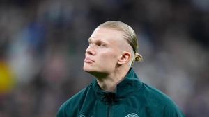 Erling Haaland, delantero del Manchester City, el miércoles en el Bernabéu.