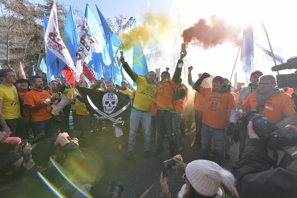 Manifestación de trabajadores de Alcoa en Madrid