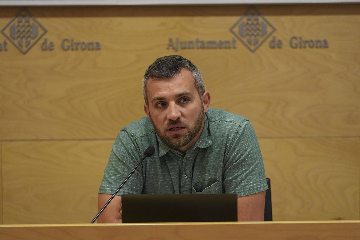 El regidor d'Acció Climàtica, Sergi Cot, en la roda de premsa d'aquest dimecres.