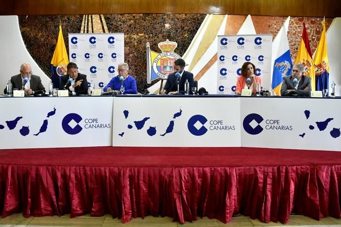 07/05/2019 LAS PALMAS DE GRAN CANARIA. .Los candidatos de los principales partidos al Cabildo de Gran Canaria contrastan sus propuestas en un debate organizado or la cadena COPE, en el Real Club Náutico de Gran Canaria. Nueva Canarias, Antonio Morales. JxGC Coalición Canaria, José Miguel Bravo de Laguna. PP AV, Marco Aurelio Pérez. Sí Podemos, Sara Ramírez. PSOE, Luis Ibarra.  Fotógrafa: YAIZA SOCORRO.  | 07/05/2019 | Fotógrafo: Yaiza Socorro