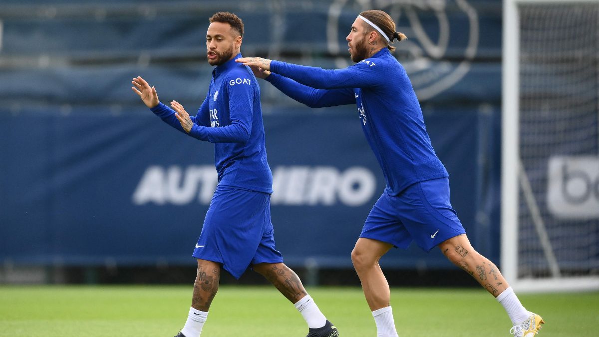 Ramos y Neymar juntos en un entrenamiento