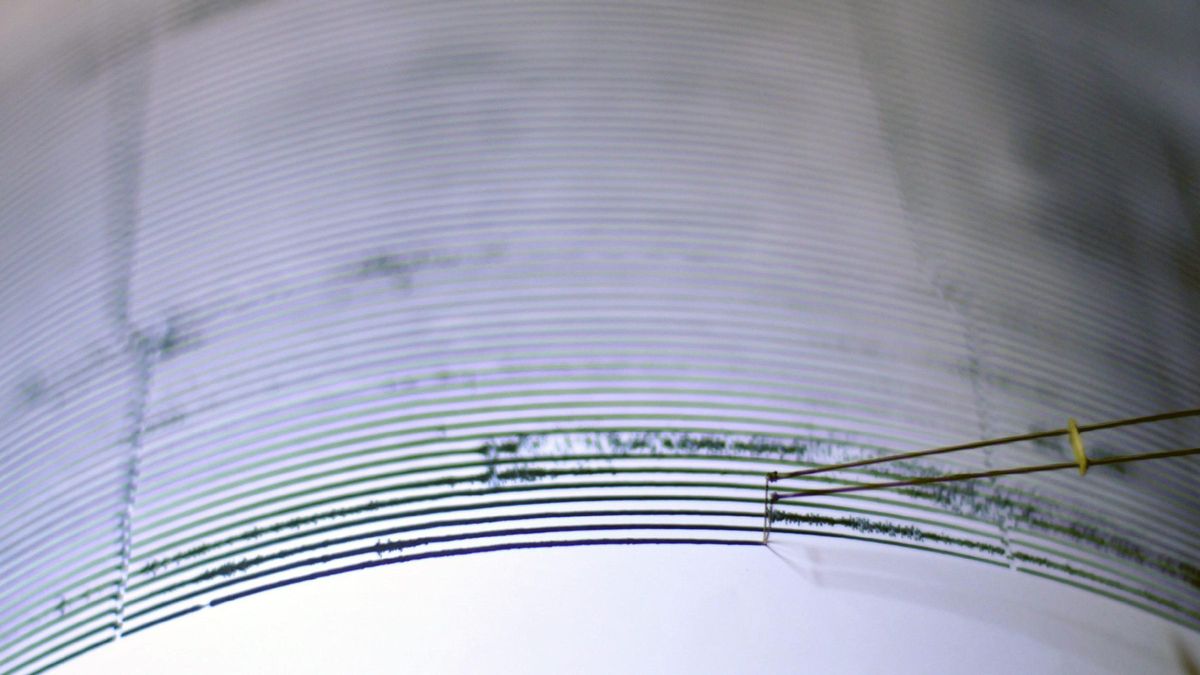 Detalle de un sismógrafo tras un terremoto.