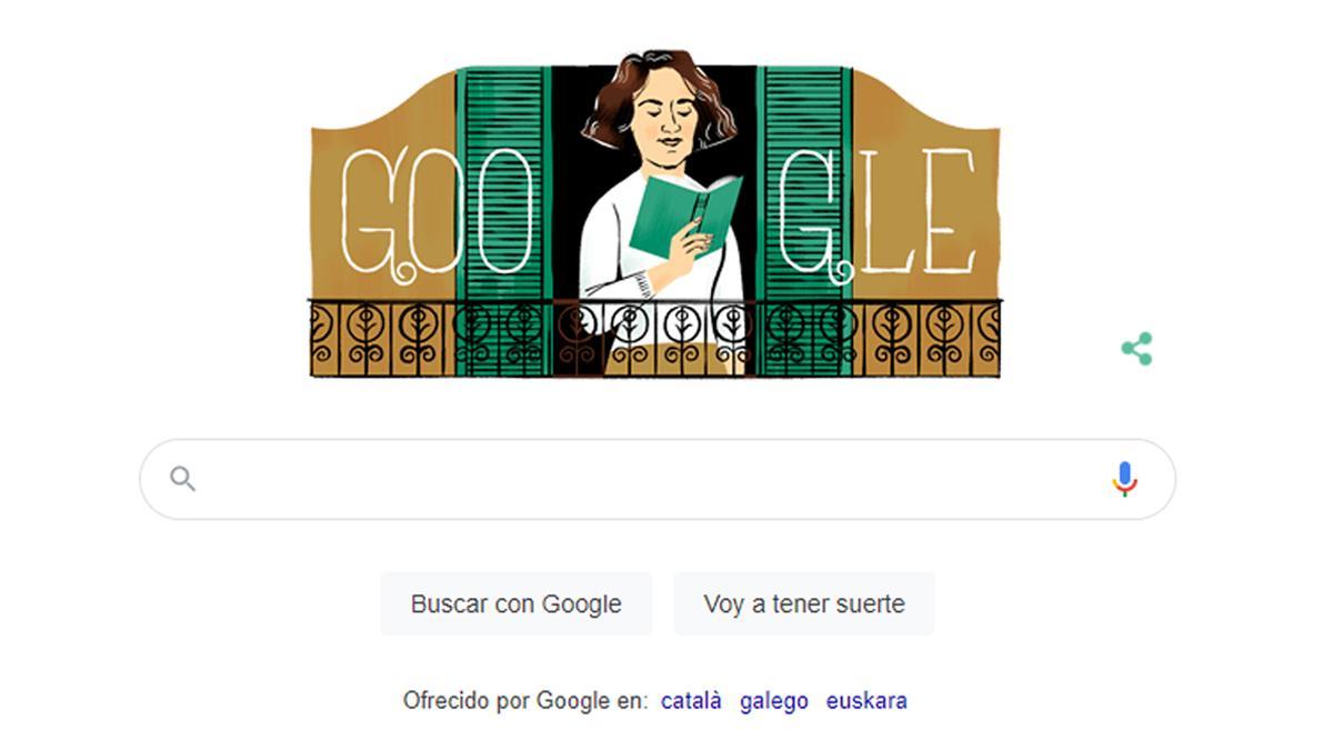 El doodle de Google hace un homenaje a la escritora Carmen Laforet.