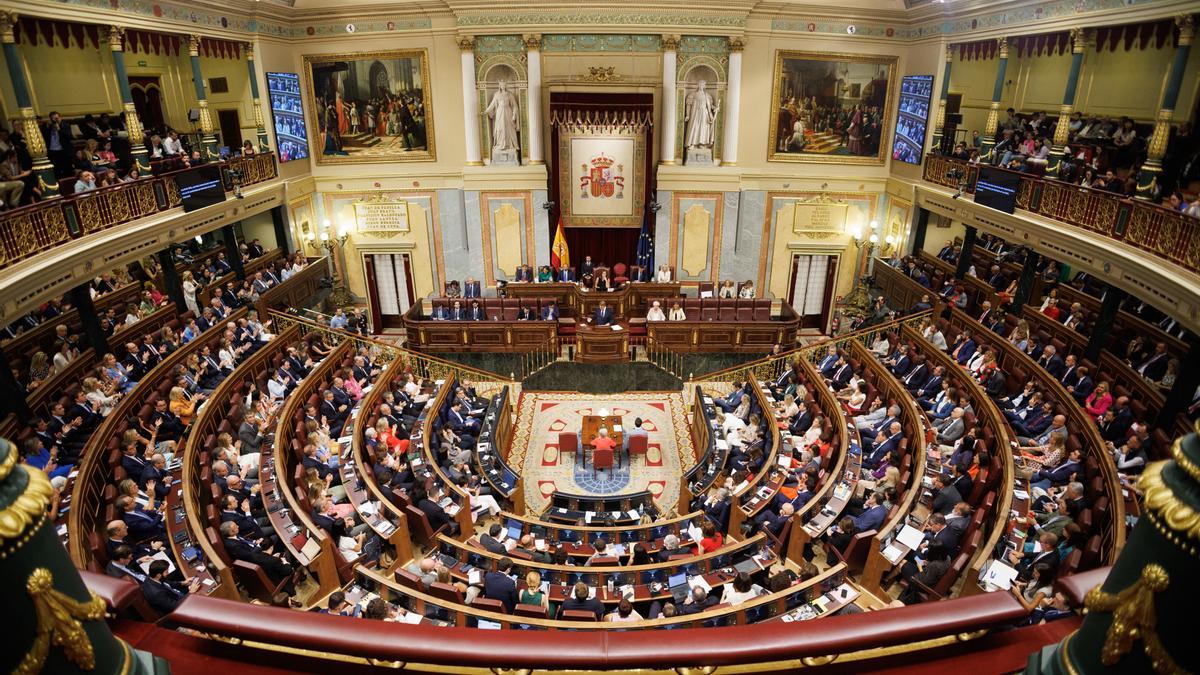 Vista del Hemiciclo del Congreso de los Diputados.