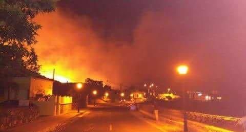 Incendio forestal en la zona de Montaña de Jedey