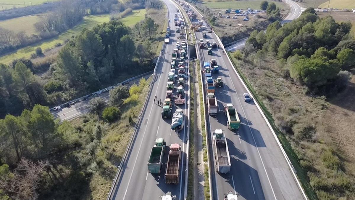 Imatge aèria del tall dels pagesos a Pontós