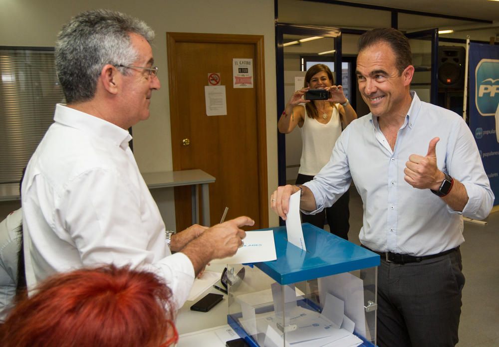 Victoria aplastante de Toño Peral en el PP de la ciudad de Alicante pero con mínima participación