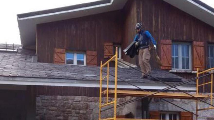 Obras en el refugio en 2018.