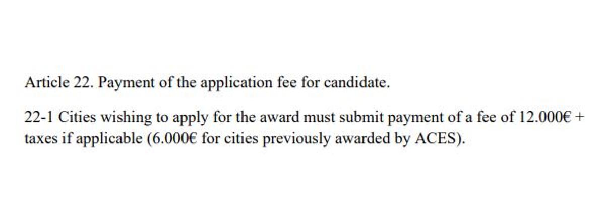 El artículo que obliga a pagar 12.000 euros más impuestos por ser candidato