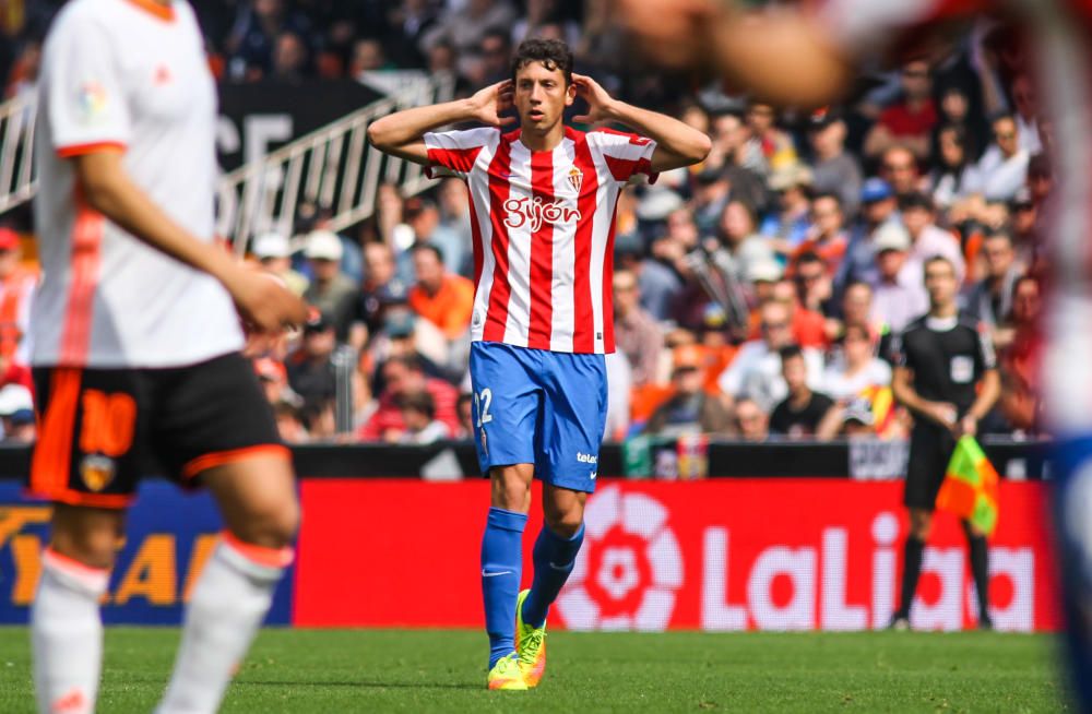 El partido entre el Valencia y el Sporting, en imágenes