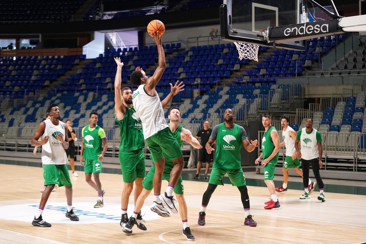 El Unicaja, en un entrenamiento.