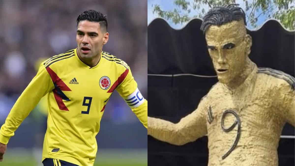 La nueva estatua de Falcao en Bahía Concha (Santa Marta)