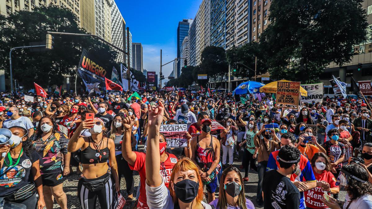 Imagen de archivo de las protestas contra Jair Bolsonaro.