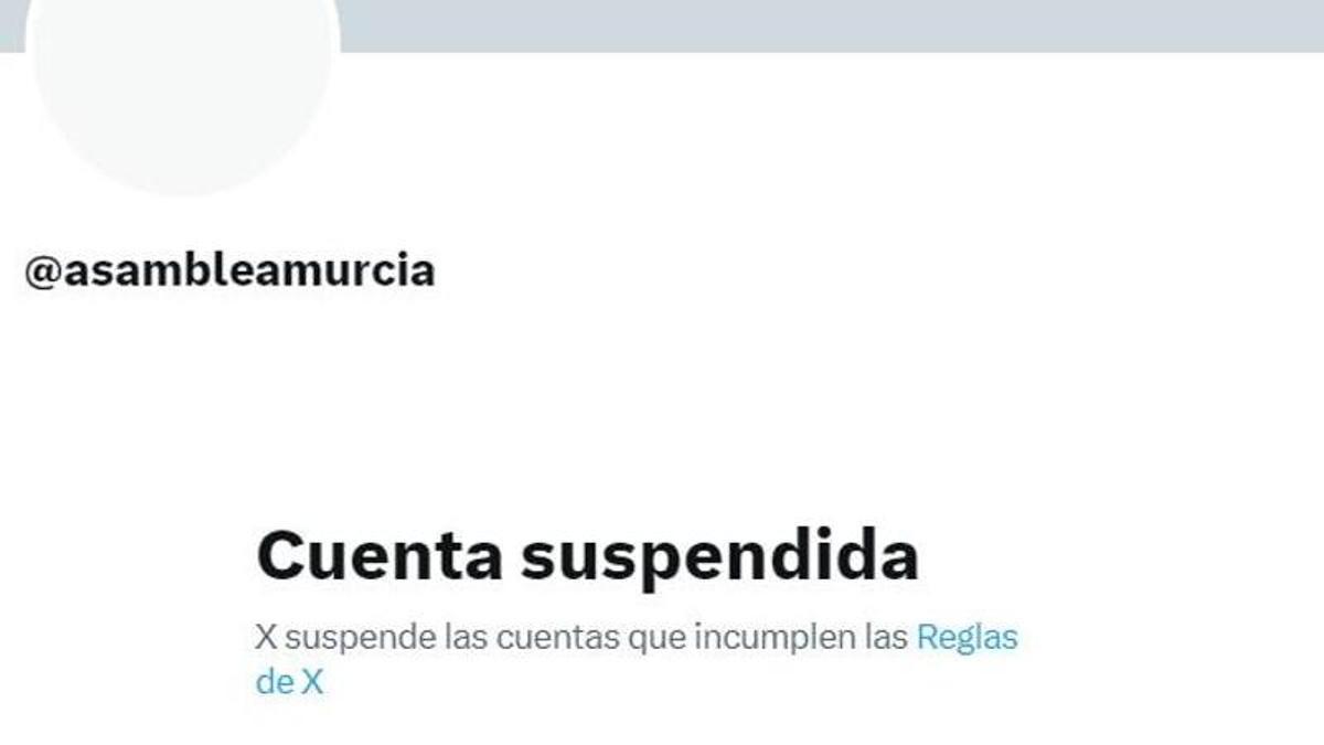 Cuenta suspendida de la Asamblea Regional