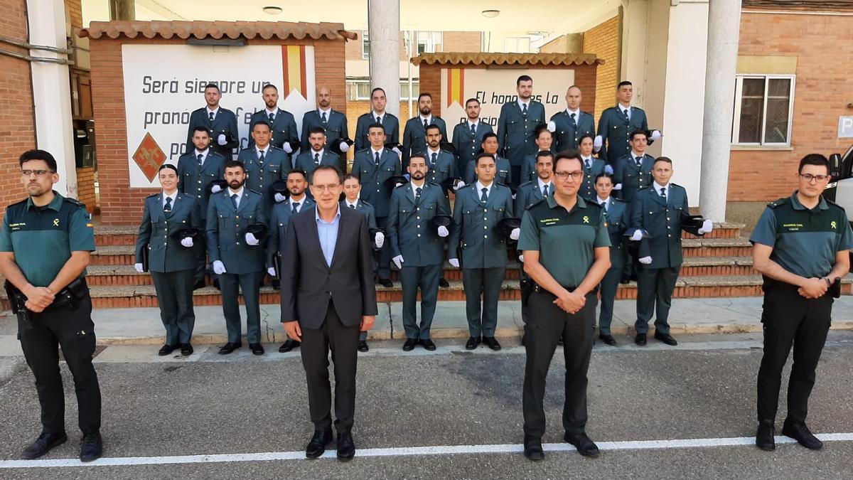 Acto de recepción de los agentes de prácticas en la comandancia de la Guardia Civil de Zamora. /