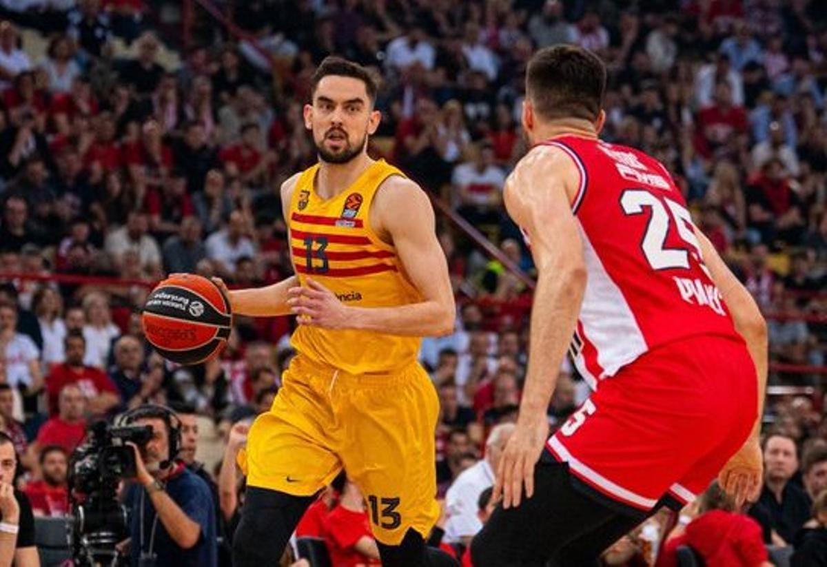 Satoransky, en una acción del encuentro ante Olympiacos