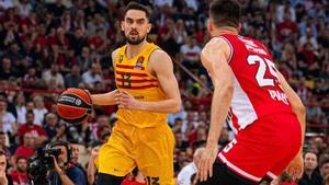 Satoransky, en una acción del encuentro ante Olympiacos