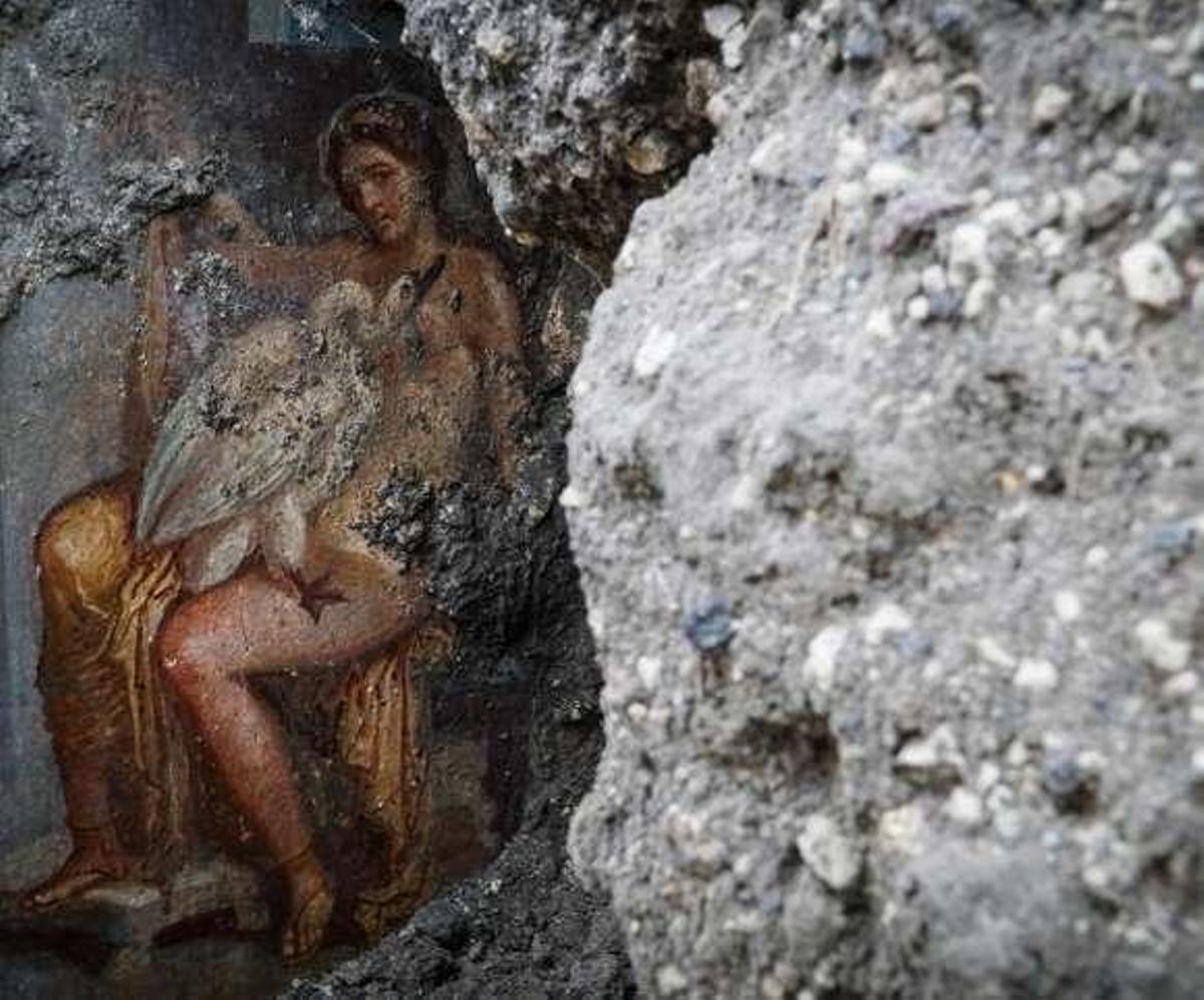 Un fragmento del fresco descubierto.