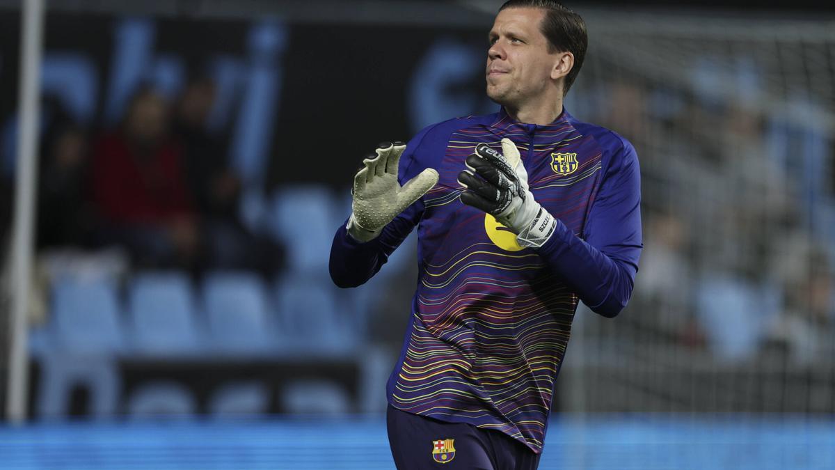 Szczesny, antes de un partido del FC Barcelona