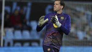 Szczesny, antes de un partido del FC Barcelona