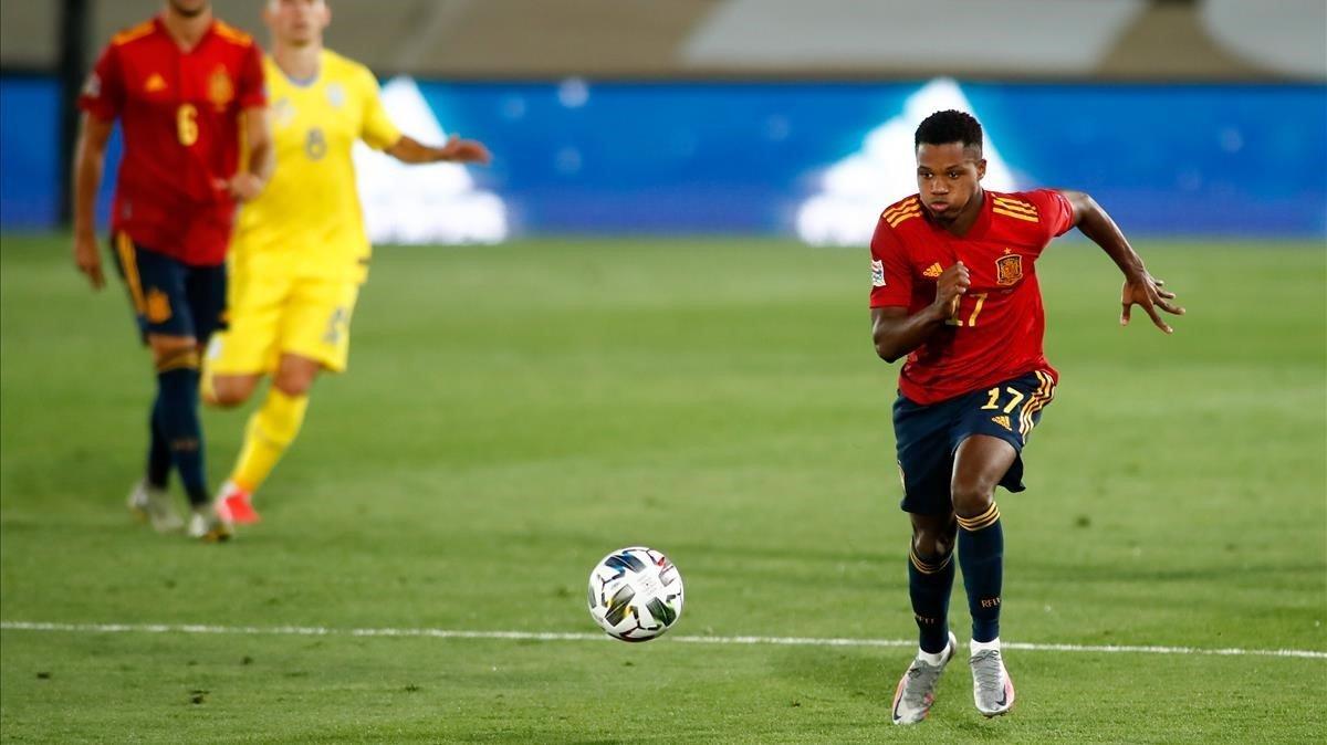 marcosl54812161 ansu fati of spain in action during the nations league footb200907110722