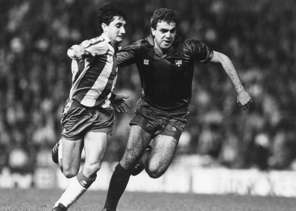 Ernesto Valverde, jugando con el Espanyol en la temporada 86/87.