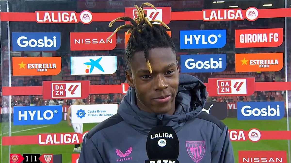 Nico Williams aseguró que es feliz en el Athletic