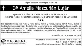Dª Amelia Mazcuñán Luján