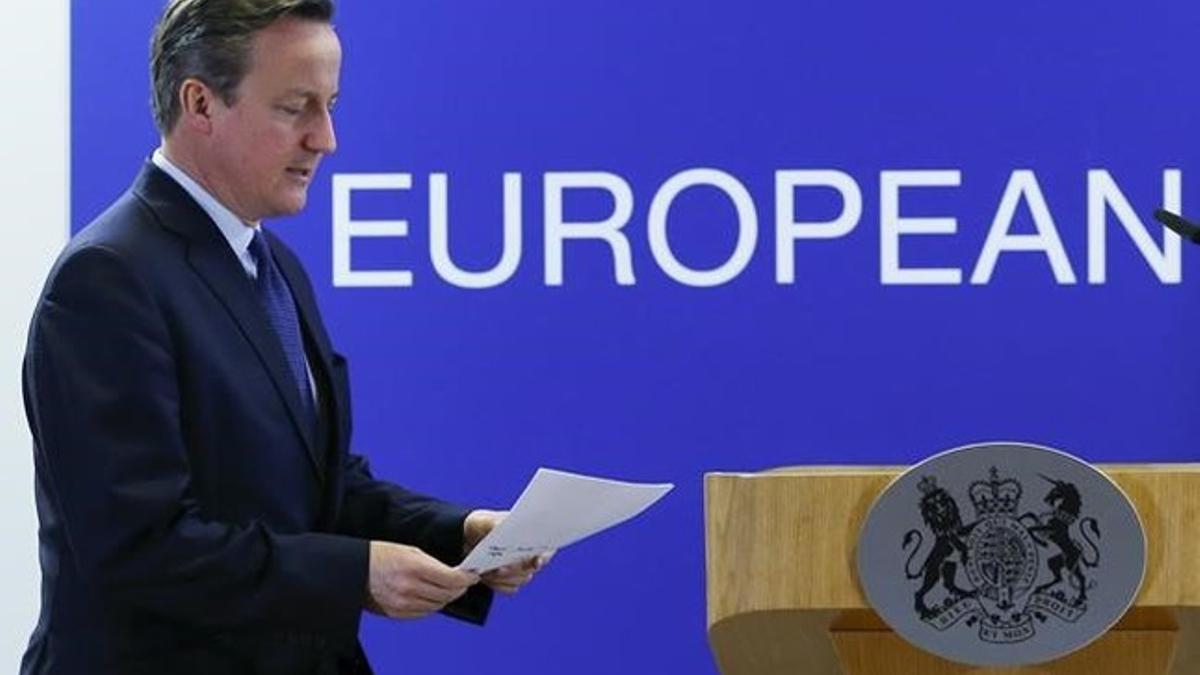 David Cameron en una reunión de la Unión Europea el 18 de Diciembre del 2105