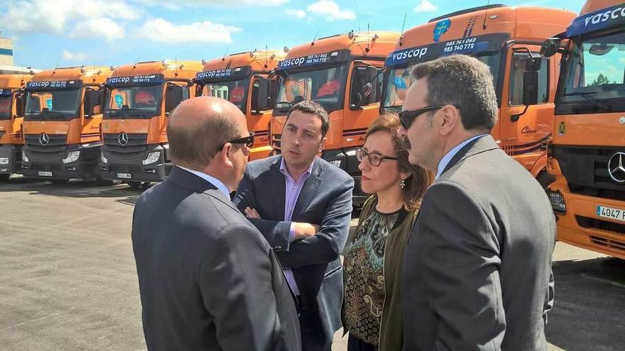 Marcelo Álvarez, Gerardo Sanz, Belén Fernández y José Manuel Caldevilla, ayer, en Silvota.