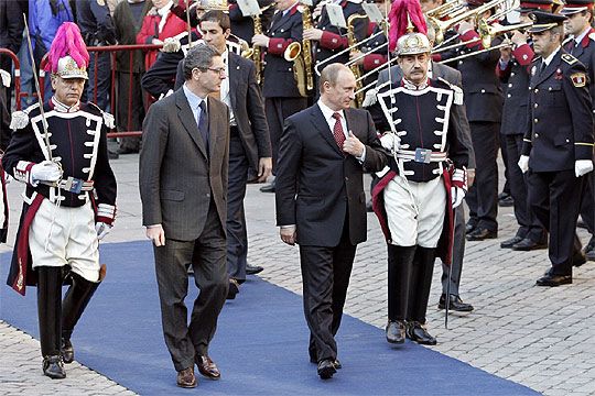 Vladímir Putin, durante su viaje oficial a España en 2006.